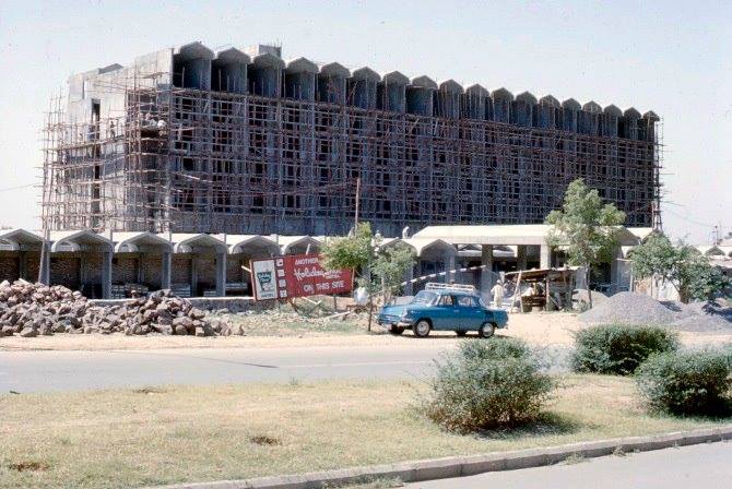 Marriott Hotel under Construction in 1977